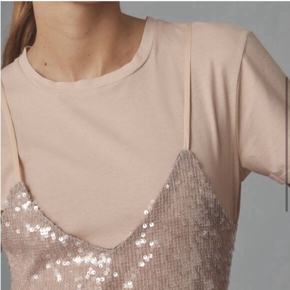 NWT Le Superbe Birdie Sequin Tee Size Large - Picture 3 of 9